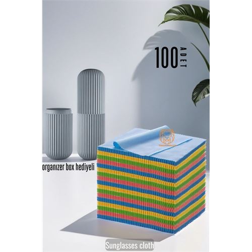 Tekno-Firsat 100 AD Promosyonluk Gözlük Silme Bezi Organizer Box Hediyeli