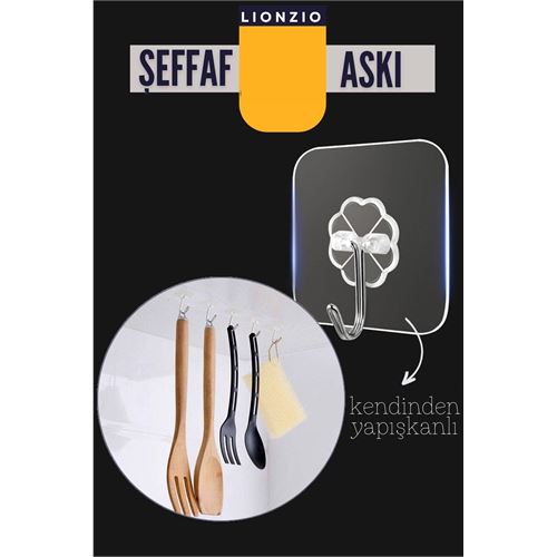 Tekno-Firsat Şeffaf Yapışkanlı Askı Lionzio Design