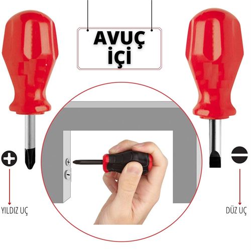 Tekno-Firsat High-Torque Avuçiçi DÜZ-YILDIZ Uçlu Tornavida Seti