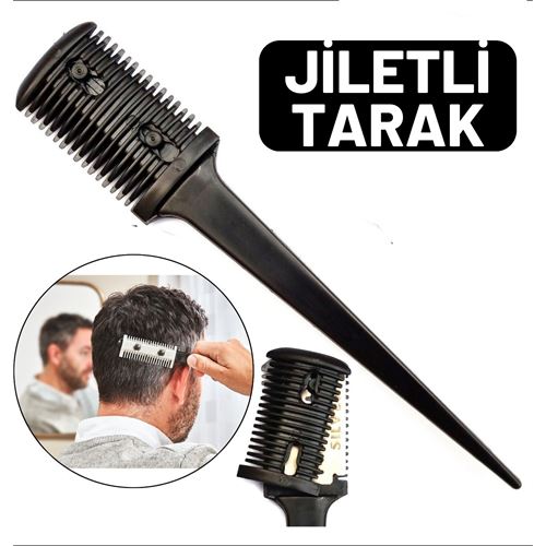 Tekno-Firsat 4 ADET Jiletli Kırık Saç Sakal Düzletme İnceltme Tarağı 716438 Toptan Paket