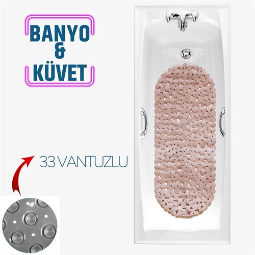 Tekno-Firsat Banyo Duş Kaydırmaz Paspas PUDRA 33 Vantuzlu J.Stone Design