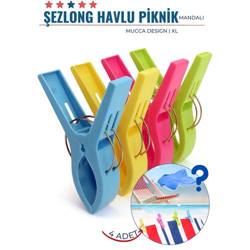 Tekno-Firsat XL Plaj Havlu Şezlong Piknik Mandalı 4 ADET Mucca Design