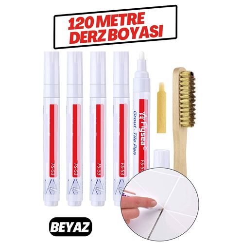 Tekno-Firsat Derz Arası 120 Metre Boyama Rötüş Kalemi BEYAZ