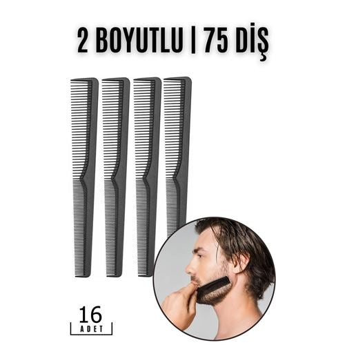 Tekno-Firsat 16 ADET Sakal Bıyık Saç Tarağı Jess Design 718689  Toptan Paket