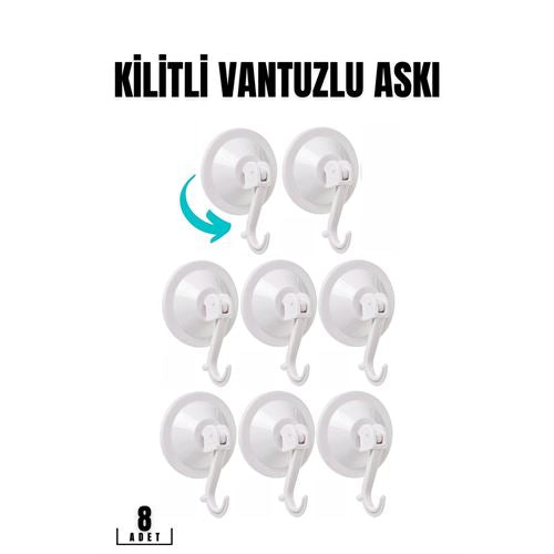 Tekno-Firsat Vantuzlu Askı 5.5 cm 8 li Paket