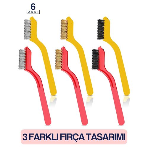 Tekno-Firsat 3 Değişik Uçlu 6 lı Temizlik Fırça Seti 718825