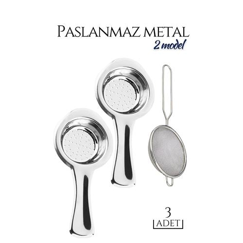 Tekno-Firsat 3 lü Set Metal Çay Süzgeci Cabrera Design