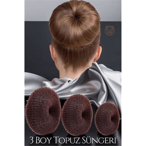 Tekno-Firsat Kahve Saç Topuz Süngeri 3 Boy Forero Design