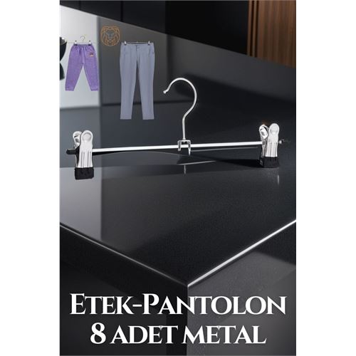 Tekno-Firsat Metal Etek Pantolon Eşarp Kıskaçlı Askı 8 Adet