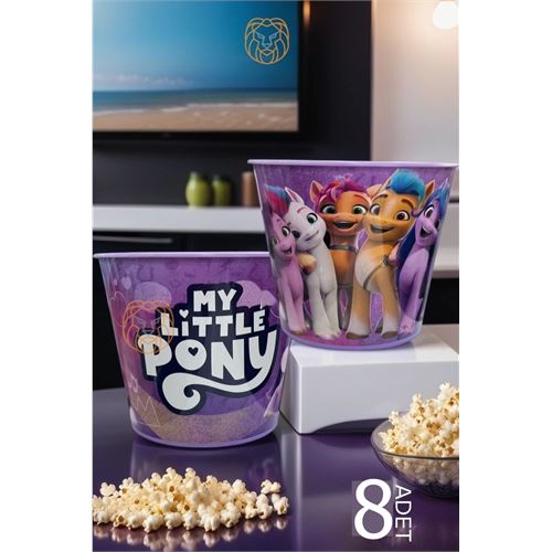 Tekno-Firsat 8 ADET My Little Pony Patlamış Mısır Popcorn Kovası 719694 Toptan Paket