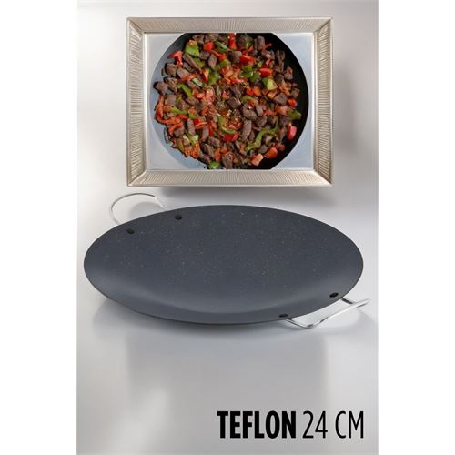 Tekno-Firsat Teflon Kavurma Tavası Gözleme Et Sote 24 CM