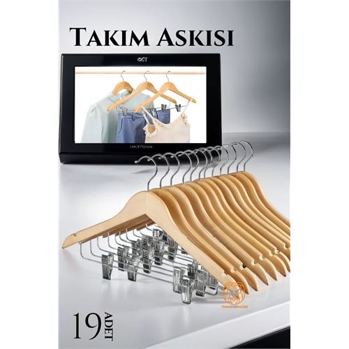 Tekno-Firsat Takım Askısı Ceket Etek Pantolon Kıskaçlı 19 ADET